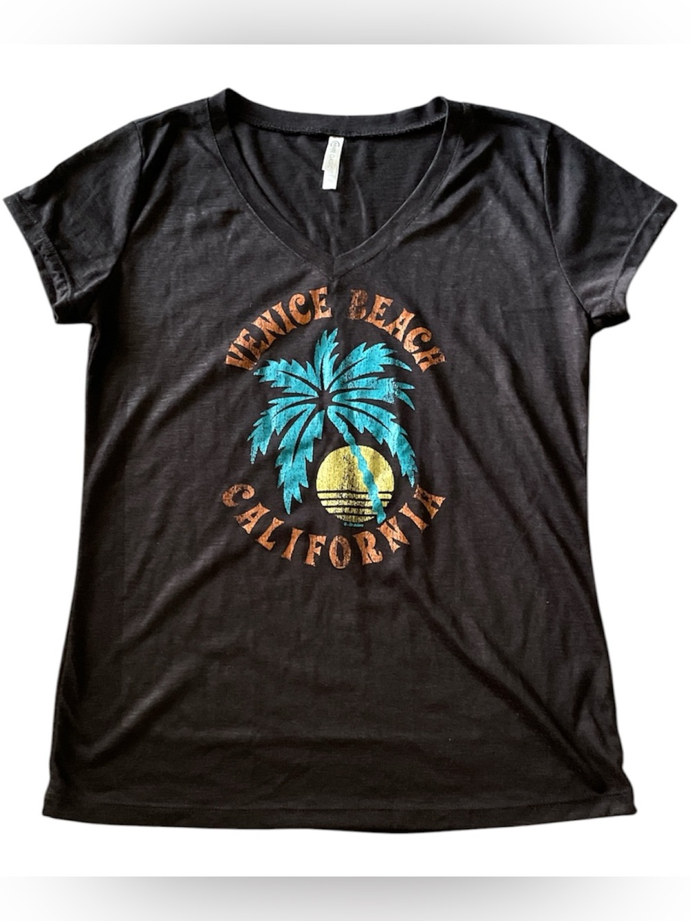 Mark Classic Venice Beach charcoal gray semi sheer t-shirt